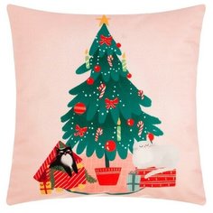 Чехол на подушку Этель "Новогодняя елочка" 40х40 см, 100% п/э, велюр 6489378