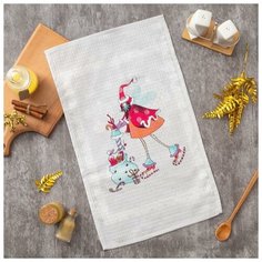 Полотенце Этель 34*58 см "Новогодний подарок", 100% хлопок, вафля, 200 гр/м2 5270029