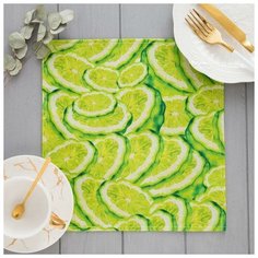 Салфетка на стол "Лимонное настроение" 30*30см,100% п/э 5219687 Доляна