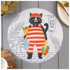 Салфетки на стол "Кот" 30х30см, 100% п/э, оксфорд 420 г/м2 6482383 Доляна