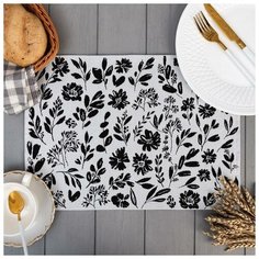 Салфетка "Этель" Flowers black 30х45 см вид 2, 100% пэ, 370 г/м2 6705302