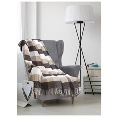 Плед Шанхай 140х200 см, бел/беж/кор рап.8, 40% шерсть, 20% хл, пан 40% 4462142 Vladi