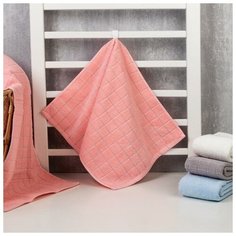 Полотенце махровое Этель "Клетка" цв.розовый, 34*70 см, 350 гр/м2, 100% хлопок 6776564