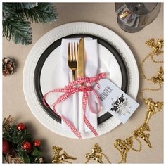 Декративная лента для салфетки "Winter" 6х10 см, 100% п/э, фетр 4348559 Доляна