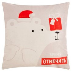 Чехол на подушку Этель "Время отмечать" 40х40 см, 100% п/э, велюр 6489373