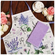 Подарочный набор Этель "Лаванда" фартук 70х60 см, полотенце 30х60 см, 100% хл 7043589