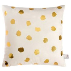 Подушка декоративная "Этель" Горошек белый, 40х40 см, велюр, 100% п/э 4580001