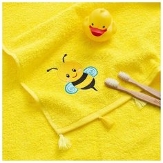 Полотенце с кисточками Крошка Я "Пчелка" 50*90 см, цв.желтый, 100% хлопок, 320 гр/м2 6963554