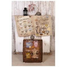 Набор полотенец Кофейня 45х60см-3шт (в коробке), рогожка, хлопок 100%, 170г/м2 4847624 Domo Vita