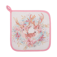 Прихватка Этель Сказочные олени розовый