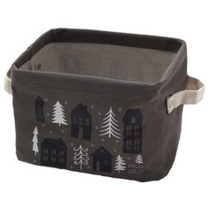Этель Корзина Домики 20 х 16 х 14.5 см серый
