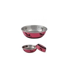Papillon миска с нескользящим покрытием dinner time розовая, 13 см, 0.875 л (non skid bowl printed dog colour pink 0,875 l) 175318, 0,090 кг