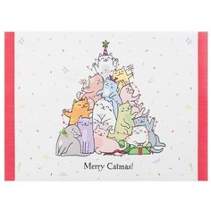 Салфетка Доляна Merry Catmas 4615770, 40х29 см, белый