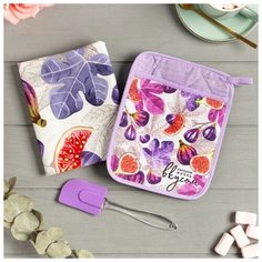 Набор подарочный "Инжир" прихватка-карман, полотенце, лопатка 4697888 Этель