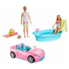 Набор игровой Barbie 2 куклы +автомобиль +аксессуары (Barbie GJB71)