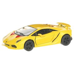 Детская инерционная металлическая машинка с открывающимися дверями, модель Lamborghini Sesto Elemento, желтый Serinity Toys