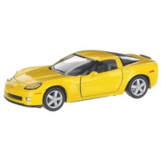 Детская инерционная металлическая машинка с открывающимися дверями, модель Chevrolet Corvette Z06 , желтый Serinity Toys