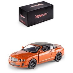 Детская инерционная металлическая машинка Serinity Toys с открывающимися дверями, модель Bentley Continental со съемной крышей, оранжевый