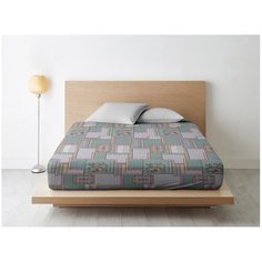 Простыня на резинке Ночь Нежна Алабама, бязь, 200 х 200 см, зеленый