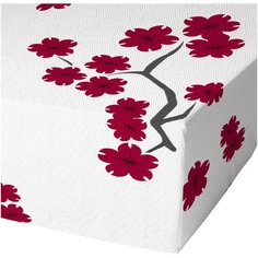 Простыня на резинке Ночь Нежна Зиг-заг удачи, бязь, 120 х 200 см, бордо