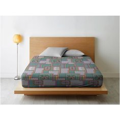 Простыня на резинке Ночь Нежна Алабама (зелен.) осн. 9088-1 Бязь 120гр. 120х200х20 полоса новая