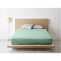 Простыня на резинке Ночь Нежна Мята 602 Поплин гл/кр 200х200х20 полоса новая