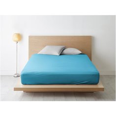 Простыня на резинке Ночь Нежна Бирюза 702 Поплин гл/кр 200х200х20 полоса новая