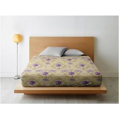 Простыня на резинке Ночь Нежна Лунный свет (красн.) осн. 7086-1 Бязь 120гр. 160х200х20 полоса новая