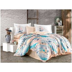 HOBBY HOME COLLECTION Постельное белье Brisha цвет: бирюзовый (2 сп. евро) br38486