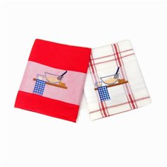 Tana Home Collection Кухонное полотенце Kuhnya Цвет: Белый, Красный (45х70 см - 2 шт) br42061