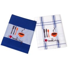 Tana Home Collection Кухонное полотенце Lyublyu Gotovitj Цвет: Белый, Синий (45х70 см - 2 шт) br42063