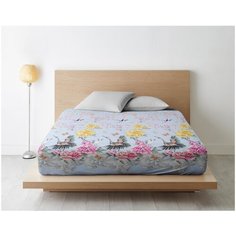 Ночь Нежна Простыня Журавли цвет: голубой br50758 (147х215)