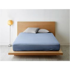 Простыня на резинке Ночь Нежна Лунный свет (голуб.) комп. 7757-11 Бязь 120гр. 120х200х20 полоса нов