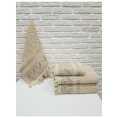 AMBIANCE Полотенце Orchid Цвет: Бежевый br20303 (50х90 см)