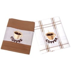 Tana Home Collection Кухонное полотенце Kofe Цвет: Белый, Коричневый (45х70 см - 2 шт) br42060