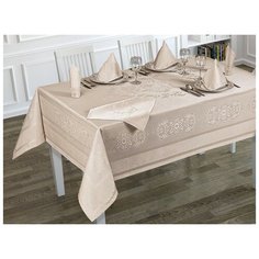 Karna Скатерть с салфетками Caramel Цвет: Бежевый br54538 (160х220 см)