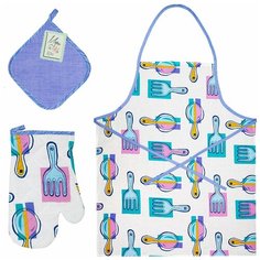 Мари Санна Кухонный набор Вилки-ложки цвет: васильковый br55679 (3 предмета)