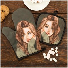 ЭТЕЛЬ Прихватка + рукавичка Krutaya br55739 (17х17 см, 16х26 см)