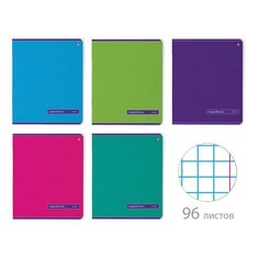 Тетрадь А5 96 л. АЛЬТ скоба, клетка, глянцевая ламинация, "Классика" (5 видов), 7-96-012/1