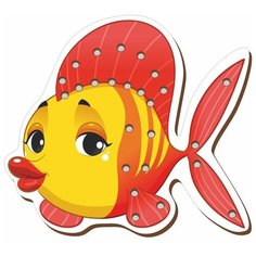 Шнуровка Woodland Рыбка (017102) желтый/красный/черный