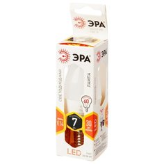 Лампа светодиодная Эра 7W E14 2700k тепл.бел.свеча LED B35-7W-827-E14, 2 шт ERA