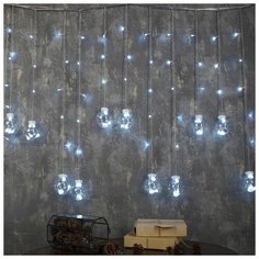 Гирлянда Luazon Lighting Бахрома, 2,4*0,7 м, "Шарики", 108 LED, свечение белое, 8 режимов, 220 V (BH.DECOR.IP20.220.05.22.1.02)