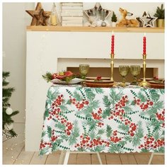 Скатерть Доляна "Сhristmas berries" 145*300 +/- 2 см, 100% п/э 7043438