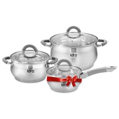 Набор посуды LARA LR02-95 6 пр серебристый