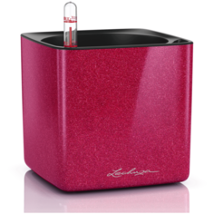 Кашпо LECHUZA CUBE Glossy Kiss 14 с автополивом 14x14x13.5 см вишневый блестящий