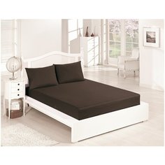DOnCO Простыня на резинке с наволочками Lorie Цвет: Шоколадный br21090 (180х200)