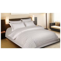 Л-Текстиль Постельное белье Shafranovoe Цвет: Белый, Полоса 3-3 br47200 (2 сп. евро)