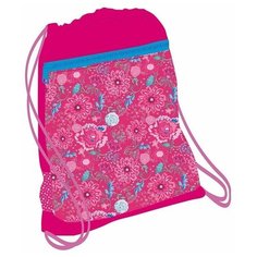 Мешок-рюкзак для обуви Belmil Pink Flowers, с вент. сеткой и объем. карм. на молн., 35х43 см