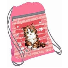 Мешок-рюкзак для обуви Belmil Cute Kitten, с вент. сеткой и объем. карм. на молн., 35х43 см