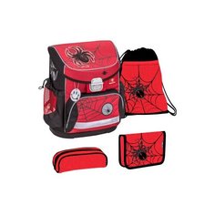 Набор Belmil Ранец Mini-Fit Spider Red and Black, пенал c 2 планками, пенал-косметичка, сумка для обуви